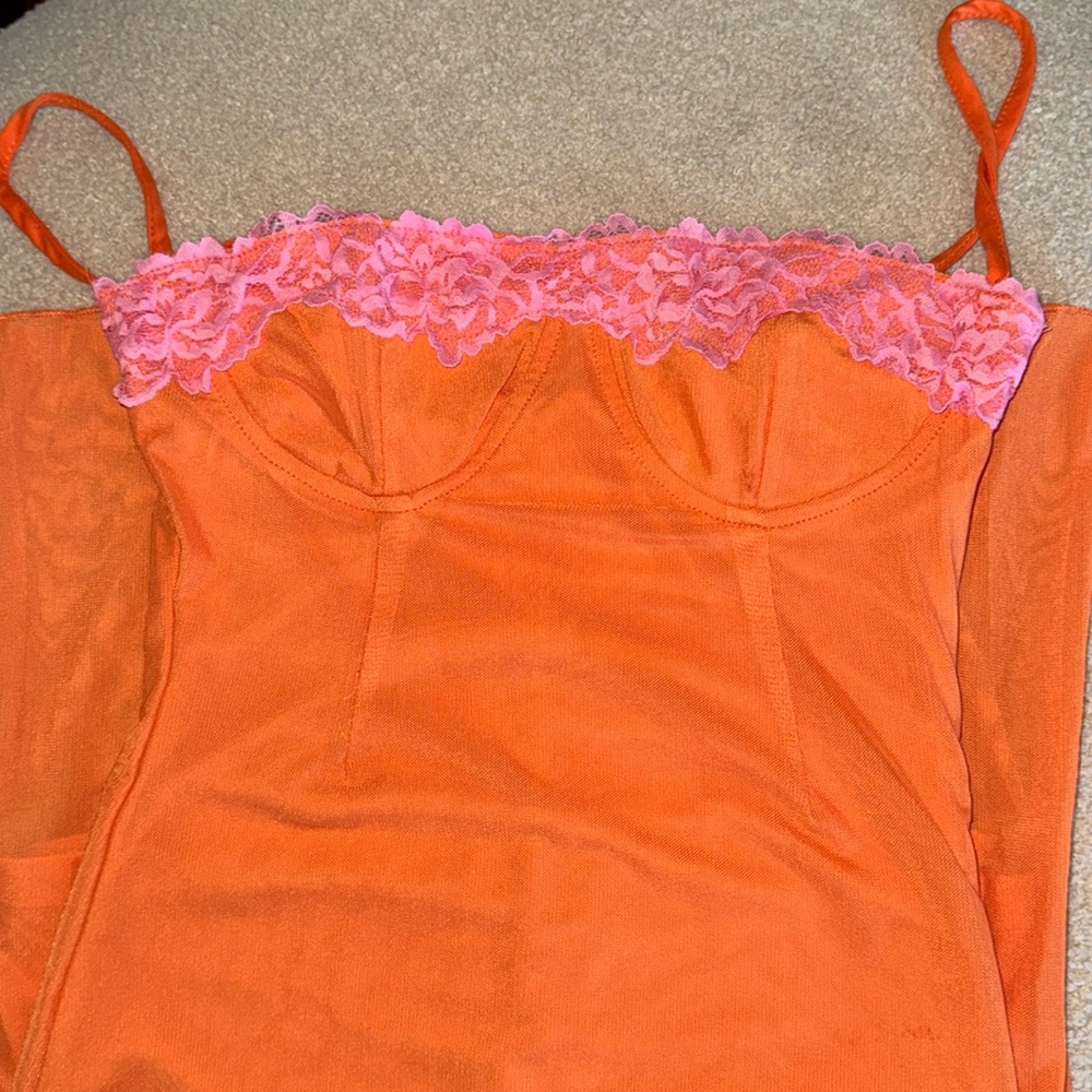 Orange maxi dress. Worn once.